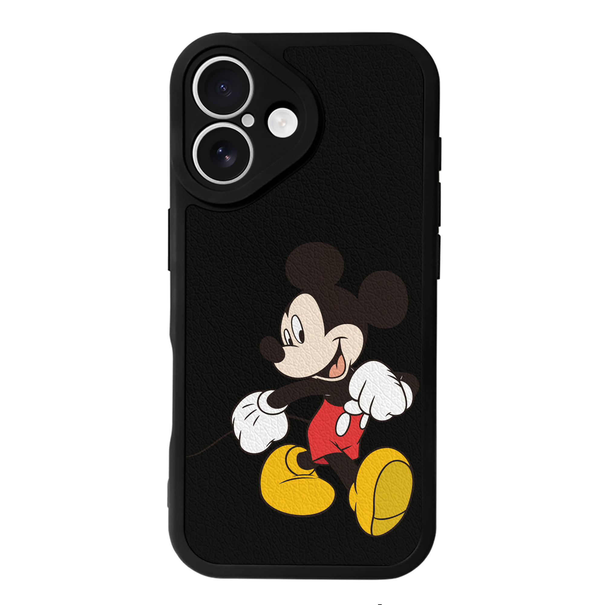 （画像用） ミッキーマウス Mickey Mouse 【iPhone 16シリーズ対応】シリコンスマホケース（レザー調） 材質：シリコン